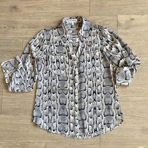 Express The Portofino Shirt snakeskin pattern Sz S